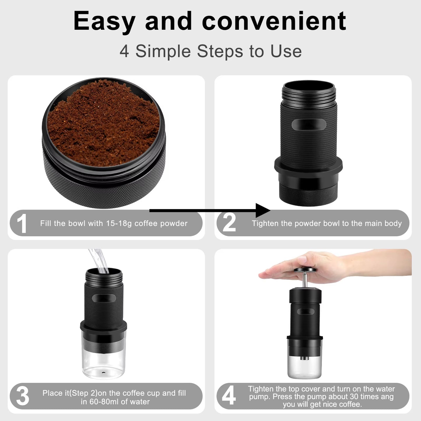 Portable Espresso Maker Manually Operated Espresso Coffee Machine